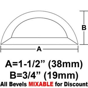 1 1/2 X 3/4" HALF CIRCLE BEVEL"