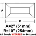 2 X 10" RECTANGLE BEVEL - GLUE CHIPPED"