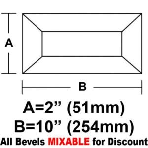 2 X 10" RECTANGLE BEVEL - GLUE CHIPPED"