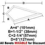 4X 1 1/2" X 2 1/4" X 5" TEAR DROP BEVEL (BVT04)"