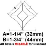 STAR SHAPED BEVEL 1 1/4 X 1 1/4" X 1 3/4" (BVS14)"