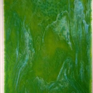 YOUGHIOGHENY - Lime green stipple, turquoise blue opalescent