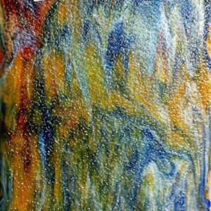 YOUGHIOGHENY - AMBER CATHEDRAL with BLUE,RED,GREEN AND WHITE -PER SHEET