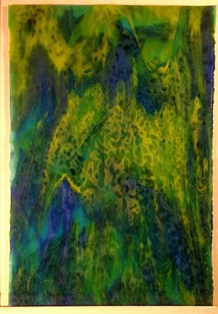 YOUGHIOGHENY - Turquoise stipple, lime green & cobalt blue