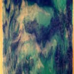 YOUGHIOGHENY - Turquoise stipple, white & cobalt blue opalescent