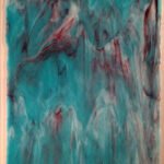 YOUGHIOGHENY - Turquoise stipple, white opalescent and gold pink