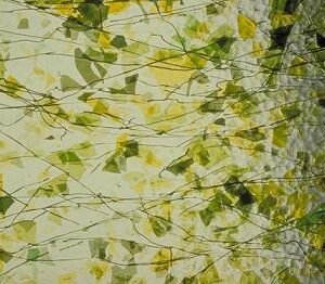 UROBOROS - CRYSTAL CLEAR,WITH LEAF GREEN FRACTURES AND GREEN STREAMERS