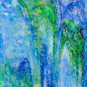 UROBOROS - AQUA BLUE OPAL AND SEA GREEN ON WHITE