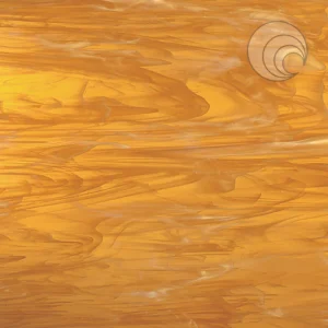 OCEANSIDE - LIGHT AMBER SWIRLED WITH WHITE WISPY FUSIBLE