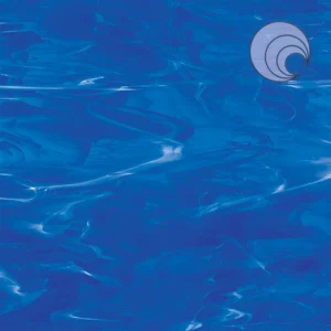 OCEANSIDE - DARK BLUE SWIRLED WITH WHITE,WISPY - FUSIBLE