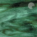 OCEANSIDE - DEEP OLIVE ON SEA GREEN STREAKY WATERGLASS