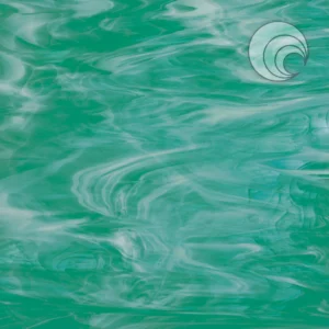 OCEANSIDE - TEAL GREEN AND WHITE TRANSLUCENT