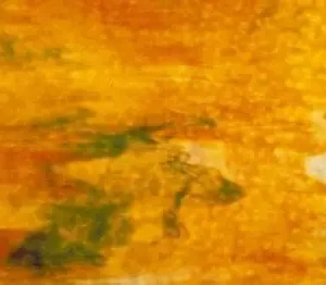 UROBOROS - YELLOW AND ORANGE ON WHITE,WITH SPRING GREEN,AND DARK GREEN HIGHLIGHTS,RING MOTTLE