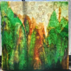 UROBOROS - COFFEE, EMERALD GREEN & CREAM - UNIQUELY MOTTLED