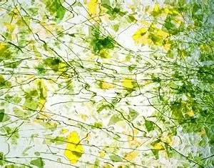 UROBOROS - CRYSTAL CLEAR,WITH LEAF GREEN AND YELLOW FRACTURES AND GREEN STREAMERS