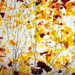 UROBOROS - CRYSTAL CLEAR W/ORANGE, RED & YELLOW FRACTURES & GREEN STREAMERS