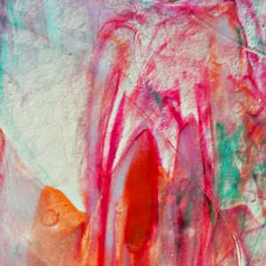 UROBOROS - CRYSTAL CLEAR WITH SKY BLUE, GOLD-PINK & WISPY WHITE OPAL