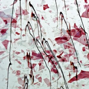 Uroboros - Plum, white fracture, black stringer fusible