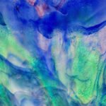 UROBOROS - ROYAL BLUE AND SEA GREEN,WITH WHITE,GOLD-PINK,AND VIOLET HIGHLIGHTS