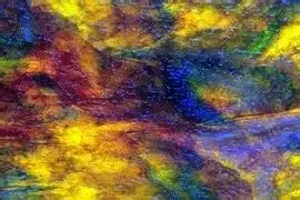 UROBOROS - YELLOW WITH RED, ORANGE, ROYAL BLUE, GREEN, WHITE AND GOLD-PINK HIGHLIGHTS GRANITE