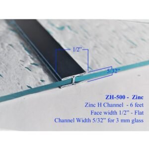 H FLAT ZINC CAME 1/2 FACE"