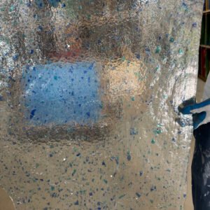 Designer Glass Blue and Green Fractures on Clear