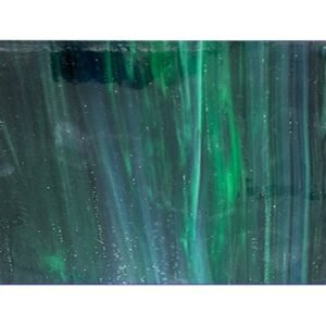 Designer Glass Dark Green/White/ Clear Wispy